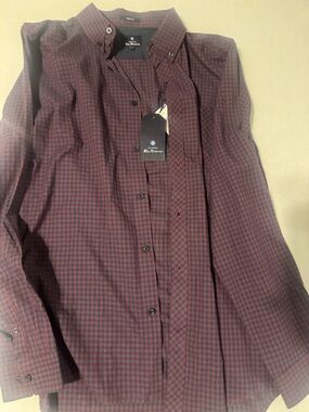 Ben Sherman Red and Blue Small Check Button-Down Shirt